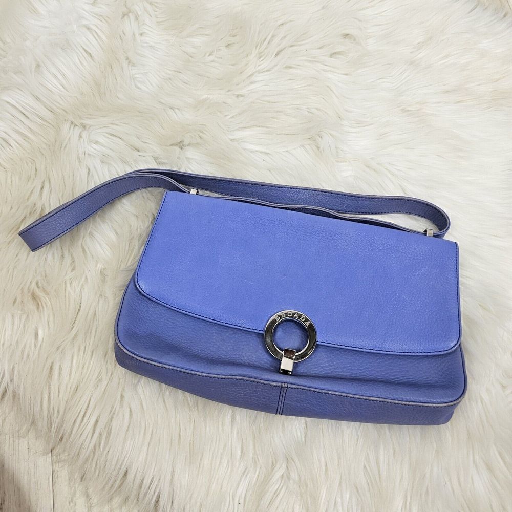 Escada Margaretha Ley shoulder Bag Purse in Periwinkle Blue